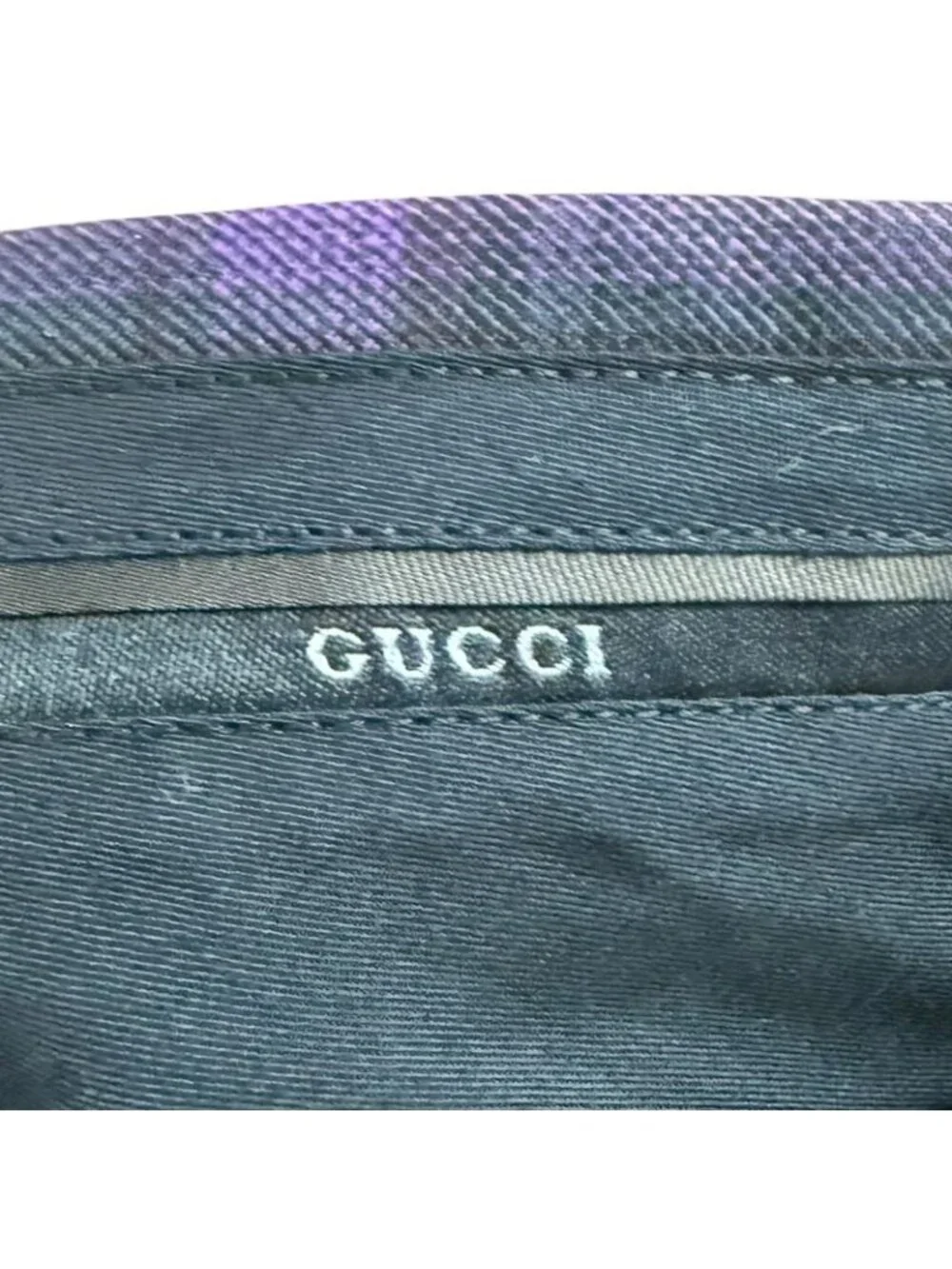 Gucci Checkered Slack Pants 44 Purple and Gray